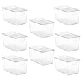 Vtopmart 8 Pack Clear Stackable Storage Bins with Lids,XLarge Plastic Containers with Handle for Pantry Organizer and Storage,Perfect for Kitchen,Fridge,Cabinet, Closet,Bathroom Organization - size: XL(13"L x 7.4"W x 7"H)