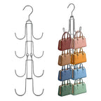 2 Pack Purse Organizer for Closet, 4-Tier Hanging Bag Holder, Silver Metal Closet Organization Purse Hanger Backpack Rack Space Saving Hanger - size: 2 Pack 4-Tier