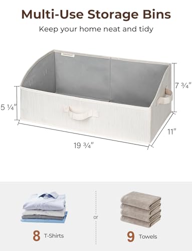 StorageWorks Closet Baskets for Shelves, Trapezoid Storage Bins, Closet Organizers and Storage, Clothes Organizing Bins, Large, Mixing of Beige, White & Ivory, 3-Pack - color: Mixing of Beige, White & Ivory, size: Large