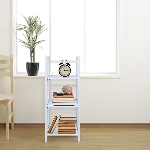 Casual Home 3-Shelf Folding Bookcase, 14" Wide, White - color: White