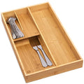 guiogc Bamboo silverware tray organizer, Utensil Holder and Cutlery Tray for Drawer, Kitchen Drawer Organizer Divider for Spoons Forks Knives - size: Medium