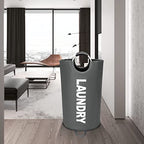 Maxsilan 125L X-Large Laundry Basket, Freestanding Tall Clothes Hamper, Collapsible Laundry Bag, Dark Grey - color: Dark Grey, size: 125L