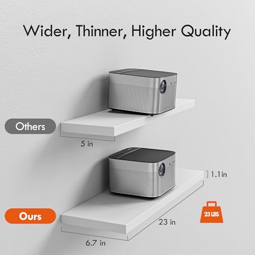 YUFLINX 23’’White Floating Shelves for Wall,Rustic Wood Shelf for Room Decor/Storage/Display,Small Bookshelf,Wall Mounted Hanging Shelves for Bedroom, Bathroom, Living Room, Kitchen,Set of 4 - color: White, size: 23in