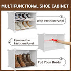 MAGINELS 6-Tier Shoe Rack,Expandable Plastic Shoe Cabinet. Shoe Storage with Door,Entryway, Closets, Hallway, and Bedroom.Accommodates Up to 24 Pairs of Shoes.Grey (6 Tier 24 Pairs（White）) - size: 6 Tier (24 Pairs)