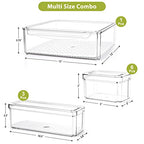 10 Pack Refrigerator Pantry Organizer Bins, Stackable Fridge Organizer Bins with Lids, Clear Plastic Food Storage Bins for Kitchen, Countertops, Cabinets, Fridge, Drinks, Fruits, Vegetable, Cereals - size: 10-PACK