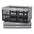 CleverMade Collapsible Utility Crates, Stone, 3-Pack, 45L/11 Gal, 66 lbs Capacity, Stackable, Space-Saving - color: Stone, size: 45L - 3 Pack