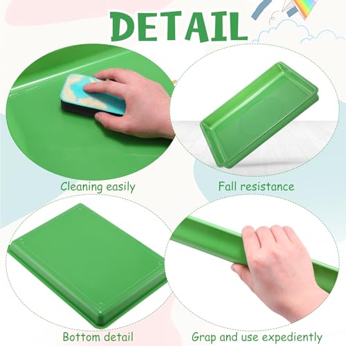Hoteam 10 Pcs Flat Storage Organizer Tray Bin Paper Tray for Classroom Plastic Stackable File Organizer for School Office Teacher Book Organization(Green,16.14 x 11.81 x 1.38 Inch) - color: Green, size: 16.14 x 11.81 x 1.38 Inch