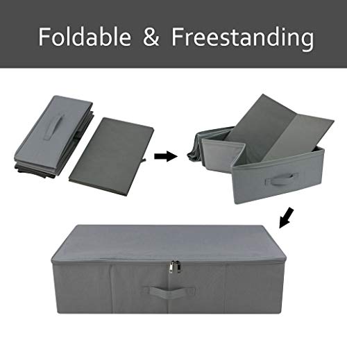 iwill CREATE PRO Under Bed Storage Container, Underbed Shoe Storage Organizer Box with Lid,Dark Gray - color: Dark Gray,1pc, size: 27.5*15.7*7"