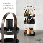 Umbra Bellwood Caddy - color: Black/Walnut, size: Large