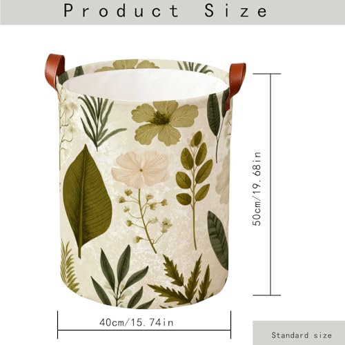 Dark Botanical Laundry Basket Funky Collapsible Laundry Baskets Oxford Cloth Storage Bin Vintage Floral Hamper for Spring Room Decor 15.75x15.75x19.7" - color: Colorful581
