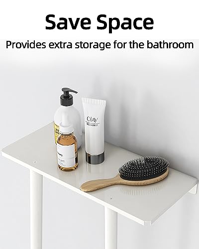 STWWO Wall Towel Rack for Rolled Towels, Towel Storage for Small Bathroom Can Holds 6 Large Towels, 30 inch Towel Racks with Shelf, White - color: White, size: 30 IN
