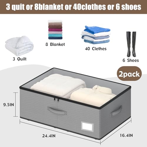 EE-RoomWorld Under Bed Storage with Wheels, No Assemble Required 10 inches height Under Bed Storage bins,Large capacity Rolling Underbed Shoe Storage containers，dorm underbed storage drawers - color: Grey, size: 10 inch height