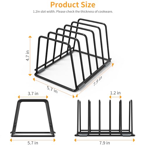 Cutting Board Organizer Kitchen Organizer Rack for Cutting Board, Bakeware, and Cookie Sheet, 5-Slot Heavy-Duty Steel Cookware Holder,Rust-Resistant with Anti-Slip Feet (2, Small) - size: Small（2PCS）