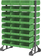 Akro-Mils 30235 AkroBins Plastic Storage Bins, Space-Saving Stackable Bins for Garage, Pantry, Craft Organization, 11" x 11" x 5", Green, 6-Pack - color: Green