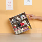 Desktop Storage Drawers, Plastic Desk Organizer with 3 Drawers, Modular Stackable Toolbox Units for Office Stationary, Makeup Container, Bathroom Countertop (1 Tall Layer, Cream & Clear) - color: 1 Tall Layer & 3 Drawers, Cream & Clear