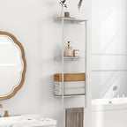 Towel Racks for Bathroom, 3 Tier Towel Rack with Shelf and Towel Bar, Wall Mounted Towel Rack, Towel Storage and Organizer - Brushed Nickel - color: Brushed Nickel - 3tier