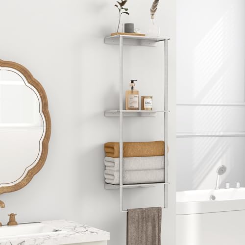 Towel Racks for Bathroom, 3 Tier Towel Rack with Shelf and Towel Bar, Wall Mounted Towel Rack, Towel Storage and Organizer - Brushed Nickel - color: Brushed Nickel - 3tier