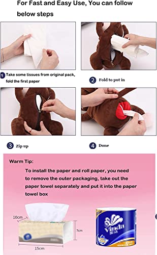 Elephant Tissue Box Cover Plush Tissue Box Holder for Car, Home, Decorative Holder/Organizer for Bathroom Vanity Countertop, Nightstands, Office Desk-Pig - color: Pig