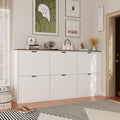 Mekminop 70.9" W Large Shoe Storage Cabinet with 6 Flip Drawers, White Shoe Organizer Cabinet for Up to 36 Pairs, Narrow Shoe Cabinet for Entryway, Hallway, Living Room