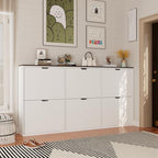 Mekminop 70.9" W Large Shoe Storage Cabinet with 6 Flip Drawers, White Shoe Organizer Cabinet for Up to 36 Pairs, Narrow Shoe Cabinet for Entryway, Hallway, Living Room