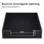 Leather 1-Layer Letter Tray Stackable File Document Tray,A4 Paper Case Rack Desk Office Supplies Organizer Holders,Desktop Organization, Pen Mail Magazine Storage Box(Black) - color: Black