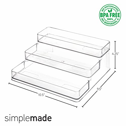 SIMPLEMADE 3-Tier Spice Rack Organizer - Versatile Storage Shelf for Kitchen, Bathroom, Bedroom & Office, Set of 1, Clear - color: Clear, size: Set of 1