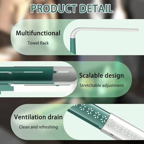 Telescopic Sink Storage Rack Adjustable with 2 Sponge - Sink Caddy Sponge Holder for kitchen sink(Green) - color: Green