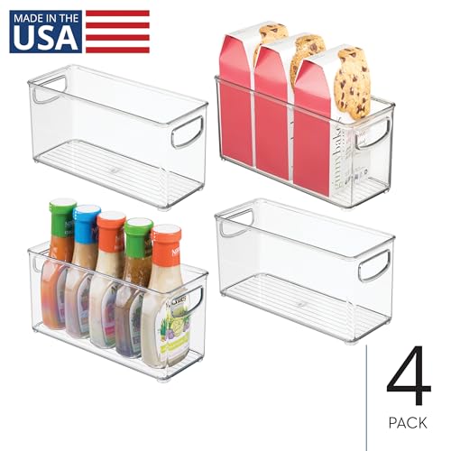 iDesign Slim Clear Plastic Stackable Storage Bin, Tall Narrow Organizer for Kitchen or Pantry, 4-Pack - style: Pack of 4