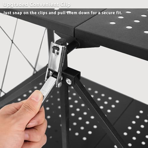 Life Hacks 2pcs 4-Tier Foldable Shelves for Storage, No Assembly Required, Folding Shelf Unit Pantry Shelves with Wheels, Metal Shelving Storage Rack Shelf for Kitchen Garage Home
