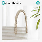 Cotton Rope Laundry Basket by YOUDENOVA, 58L Woven Collapsible Laundry Hamper, Clothes Hamper with Reinforced Handles in the Laundry Room, Bedroom, Bathroom, Brown - color: Brown, size: 58L