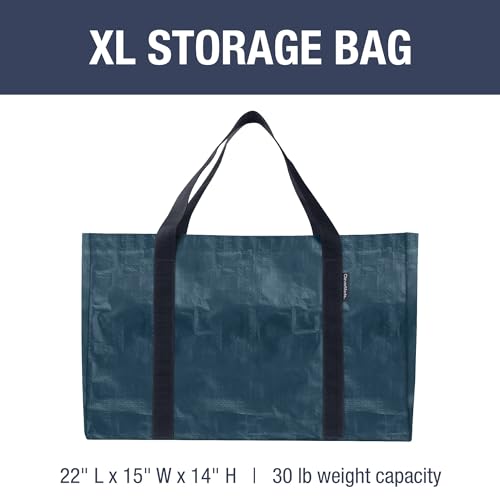 CleverMade Frakta Basket Reusable Grocery Tote - 76L - Pack of 2 - Ocean Blue - Collapsible Storage Shopping Organizer - Heavy Duty Utility Bag Home - color: Ocean, size: 76L