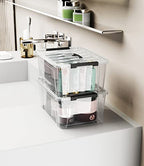 WYT Clear Storage Latch Bins, 6-Pack Storage Organizer Box with Handle and Lids, 5-Litre - color: Clear