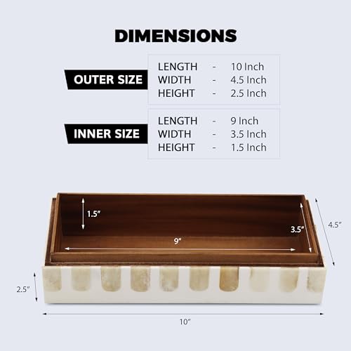 Handicrafts Home Decorative Storage Box 10x4.5 – Remote Control Holder, Jewelry Organizer, Modern Decorative Box with Lid, Boho Chic Home Décor Accent, Vintage Memory Box for Living Room Shelf Décor - color: PATISSERIE-CARAMEL, size: 10x4.5x2.5 Inch