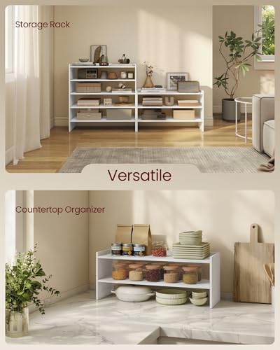 VASAGLE Shoe Rack for Closet, Stackable Shoe Organizer Shelf for Entryway, 2 Tiers, 11.7 x 32.3 x 14.2 Inches, White ULBS060WZ01S - size: 2 Tiers (32.3"W)