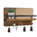 Mail Key Holder Wall Mount Wood Storage Shelf, Stylish Home Organization, Practical Decor Entryway Living Room Hallway Laundry Room Garage Wall Organizer for Letters Bills Wallets Accessories Use