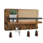 Mail Key Holder Wall Mount Wood Storage Shelf, Stylish Home Organization, Practical Decor Entryway Living Room Hallway Laundry Room Garage Wall Organizer for Letters Bills Wallets Accessories Use
