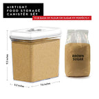 DWËLLZA KITCHEN Large Airtight Food Storage Containers with White Lids (3.8L, 0.8L) - Clear Plastic Bulk Food Pantry & Kitchen Storage Containers for Flour, Sugar 4 Pc BPA-Free, Keeps Fresh & Dry - color: 06 - 3.8 liters & .77 liter (Set of 4)
