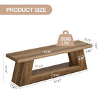 Tribesigns 63" Wooden Entryway Bench with Storage Shelf, Rustic Extra Long Bench, 2-Tier Narrow Hallway Seating Bench for Living Room, Bedroom, Kitchen(Brown) - color: Brown