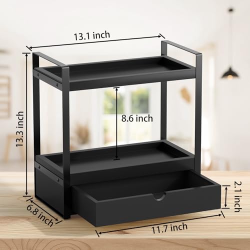 Boulphia 2-Tier Bathroom Organizer (Black - New) - color: Black - New