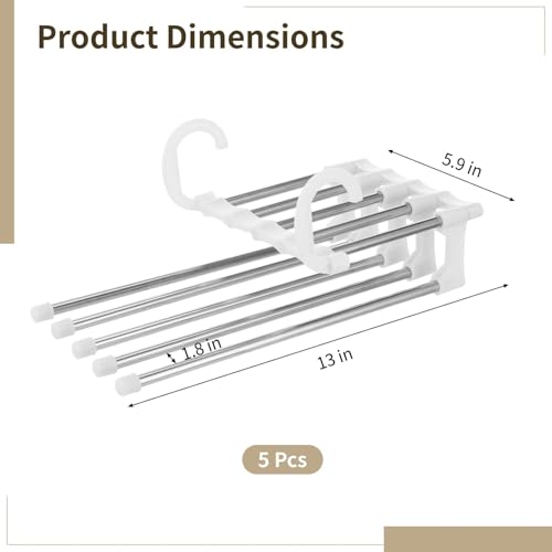 Multi Functional Folding Pants Rack, Five in One Storage Rack, White, Space Saving Design, Large Capacity (4, White)