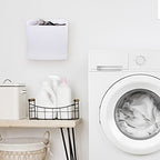 Picowe Magnetic Laundry Storage, Large Lint Holder Bin, Space-Saving Trash Container Hanging on Dryer, Washer or Wall Mount (Gray White) - size: L - White