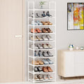 10-Tier Tall Shoe Rack for Closet, Entryway, Adjustable Sturdy Durable Shoe Shelf,Narrow Shoe Stand Organizer (18" W×10" D×72.8" H,White) - size: 10-Tier-White(18" W×10" D×72.8" H)
