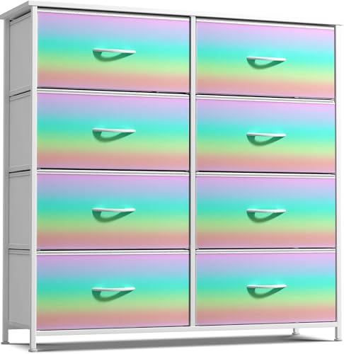 Sorbus Kids Dresser with 8 Drawers - Storage Unit Organizer Chest for Clothes - Bedroom, Kids Room, Nursery, & Closet (Rainbow, 31.5 x 12 x 32-8 Drawer) - color: Colorful, style: 8-Drawer