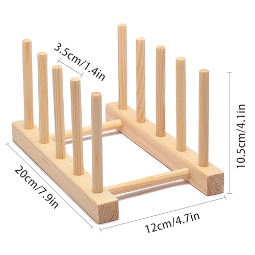 Kunovo Bamboo Dish Rack,Pot lid/Plate/Cutting Board Organizer for Kitchen cabinets,Bottle Drying Holder… (4G) - color: 4g