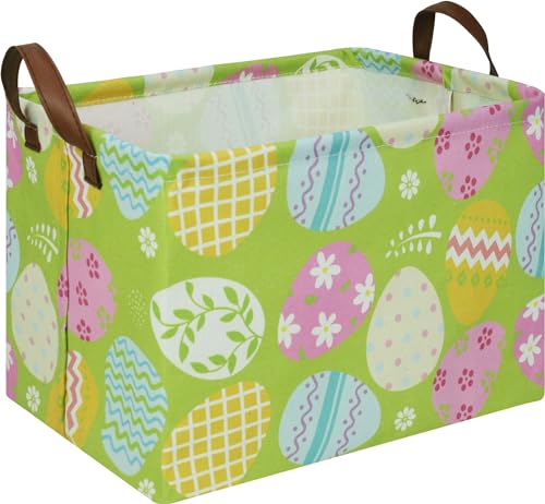 NTAOHAMPER Rectangular Green Easter Basket,Easter Gift Basket Empty,Toys/Books Box,Room Decor(Green Easter Egg) - color: Green Easter Egg