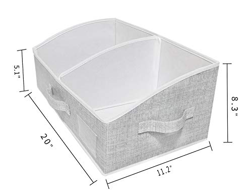 3 Packs Closet Storage Bins - Trapezoid Large Storage Box - Foldable Fabric Baskets for Organizing Clothes - Baby Toiletry, Toys, Towel, DVD, Book (Grey, 20 x 11.2 x 8.3 inches) - color: Grey, size: 20 x 11.2 x 8.3 inches