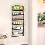 BUKFEN 6 Tier Adjustable Heavy Duty Metal Shoe Rack, Door Hanging and Wall Mount Organizer for Closet, Bedroom, Entryway, Laundry, Apartment, Small Spaces, Space Saving Solution for Busy Homes
