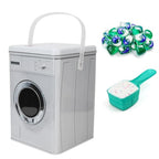 Large Capacity Metal Laundry Detergent Container, Farmhouse Style Storage Box with Handle for Laundry Room Decor