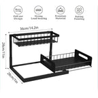 INNOVATIVE LIFE Under Sink Organizer, 2 Pack 2 Tier Under Sink Organizers and Storage, Slide Out Pull Out Cabinet Organizer Shelf, Metal Sliding Drawer for Kitchen， Bathroom，Black - size: Black (2 Pack)