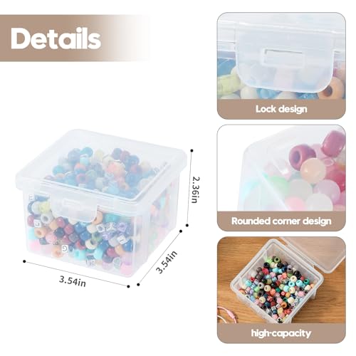 10-Pack Small Plastic Containers with Lids, Clear Stackable Storage Boxes & Bins Organizer for Bead Organizer, Craft Storage, Stickers, Jewelry & Small Items – Square Small - size: Clear Square Small - 10 Pack